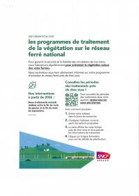 SNCF : information programme de traitement de la vgtation